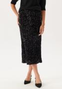 VILA Vifaith Hw Midi Sequin Skirt Black Beauty Detail:black Beau L