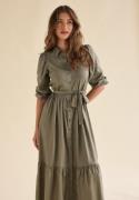 Happy Holly Viscose Shirt Dress Khaki green 48/50