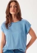 VILA Viellette S/S Satin Top Blissful Blue 44