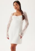 Bubbleroom Occasion Lace Sleeve Bustier Dress White 44