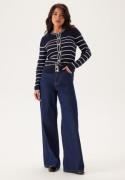 GANT Ribbed Breton Cardigan Evening Blue M