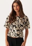 BUBBLEROOM Satin Blouse Black/Patterned M