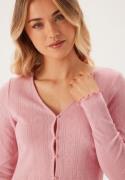 BUBBLEROOM Pointelle Cardigan Top Light pink XL