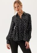 VILA Virasha L/S SHIRT SHIRT SHIRT  Black Beauty Aop:snow White Do 34