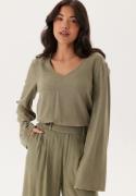 Happy Holly Linen Wide Sleeve Blouse Khaki green 36/38