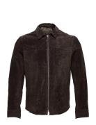 Clark Zipped Suede Shirt Jacke Læderjakke Skindjakke Brown Jofama