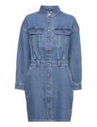 Button Down Dress Kort Kjole Blue Lee Jeans