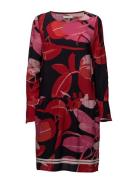 Moss Crepe Dress W. Branch Print & Kort Kjole Red Coster Copenhagen