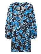 Yasallrose Ls Twist Mini Dress - Show Kort Kjole Blue YAS