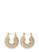 The Pave Mini Donut Hoops-Gold Accessories Jewellery Earrings Hoops Go...