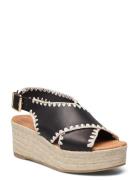 A4422 Espadrillos Med Hæl Sandal Black Billi Bi