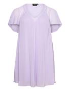 Magnes, S/S, Abk Dress Kort Kjole Purple Zizzi