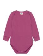 Cozy Me L/S Body Bodies Long-sleeved Pink Müsli By Green Cotton