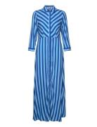 Yassavanna Long Shirt Dress S. Maxikjole Festkjole Blue YAS