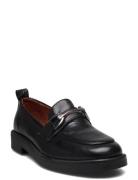 Shelly Buckle Loafers Flade Sko Black Pavement