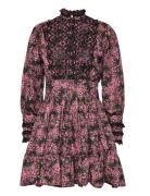 Décorated Poplin Mini Dress Kort Kjole Pink By Ti Mo