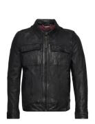 Seventies Leather Jacket Læderjakke Skindjakke Black Superdry