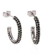 Harper Earring Black/Silver Accessories Jewellery Earrings Hoops Black...