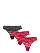 Brief Lacey Thong Low 3 Pack G-streng Undertøj Red Lindex