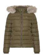 Tjw Basic Hooded Down Jacket Foret Jakke Khaki Green Tommy Jeans