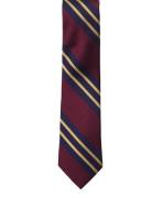 Miles Burgundy Striped Silk Tie Slips Burgundy AN IVY