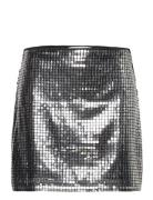 Sequin Miniskirt Kort Nederdel Silver Mango