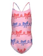 Ribbon Bow All Over Swimsuit Badedragt Badetøj Pink Bobo Choses