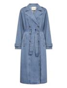 Crmika Denim Trenchcoat Trenchcoat Frakke Blue Cream