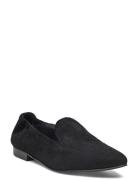 Biatracey Loafer Suede Loafers Flade Sko Black Bianco