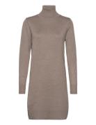 U6801, Milasz Rollneck Dress Knælang Kjole Beige Saint Tropez