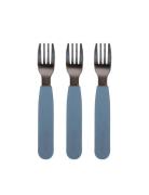 Silik Gafler 3-Pak - Powder Blue Home Meal Time Cutlery Blue Filibabba