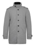 Slhnoah W Coat B Uldfrakke Frakke Grey Selected Homme