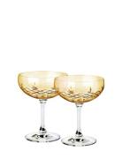 Crispy Citrine Gatsby - 2 Pcs. Home Tableware Glass Champagne Glass Ye...