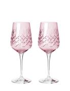 Crispy Topaz Monsieur - 2 Pcs Home Tableware Glass Wine Glass Pink Fre...