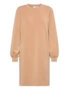 Slftenny Ls O-Neck Sweat Dress Knælang Kjole Brown Selected Femme