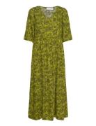 Slfheidi 2/4 Midi Dress B Knælang Kjole Green Selected Femme