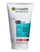 Garnier Skinactive Pureactive 3-In-1 Clay 150 Ml Ansigtsrens Makeupfje...