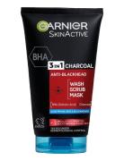 Garnier Skinactive Pureactive 3-In-1 Charcoal 150 Ml Ansigtsrens Makeu...