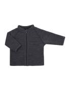 Cardigan Wool W. Zipper, Dark Grey Outerwear Fleece Outerwear Fleece J...
