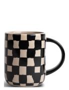 Mug Liz Check Black/Beige Home Tableware Cups & Mugs Coffee Cups Multi...