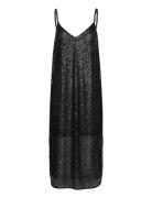 Shine On Slipdress Knælang Kjole Black Second Female