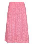 Nuryle Skirt Knælang Nederdel Pink Nümph