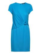 Str Matte Jersey-Dress Kort Kjole Blue Lauren Ralph Lauren