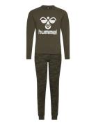 Hmlnolan Night Suit Pyjamassæt Khaki Green Hummel