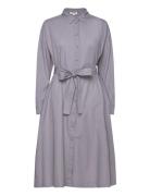 Esellinor Ls Midi Shirt Dress Knælang Kjole Blue Esme Studios