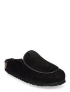 Sl Fae Piping Suede Black Shoes Mules & Slip-ins Flat Mules Black Scho...