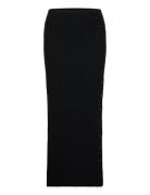 Recycled Wool Maxi Skirt Lang Nederdel Black Calvin Klein