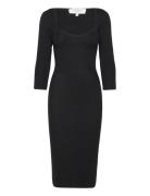 Merino Wool Dress Knælang Kjole Black Rosemunde