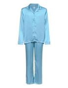 Pajama Satin Pyjamassæt Blue Lindex
