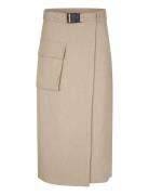 Felice Skirt Knælang Nederdel Beige Second Female